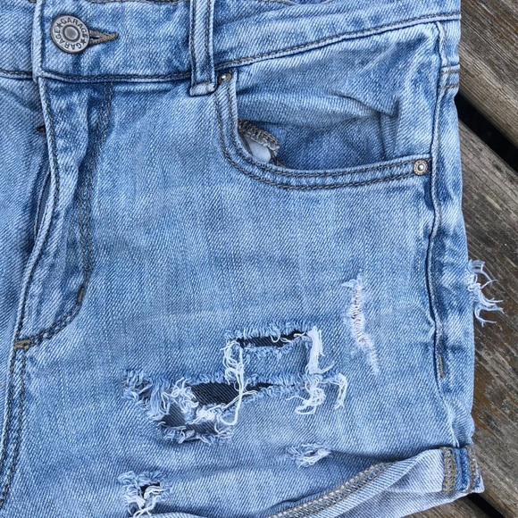 Garage High waisted Distressed Denim Shorts 5 - Picture 3 of 5